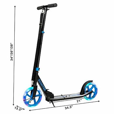 Folding Kick Scooter with LED Light-Up Wheels