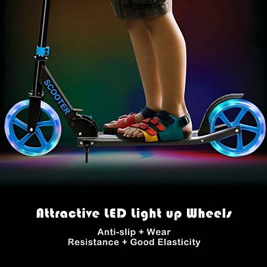 Folding Kick Scooter with LED Light-Up Wheels