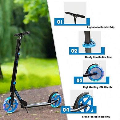 Folding Kick Scooter with LED Light-Up Wheels
