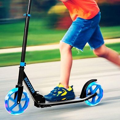 Folding Kick Scooter with LED Light-Up Wheels