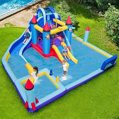 Rocket Themed Inflatable Water Slide Park