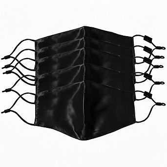 100% Silk Face Mask, Antimicrobial, 5 pk