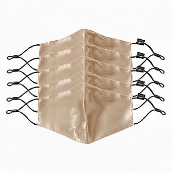 100% Silk Face Mask, Antimicrobial, 5 pk