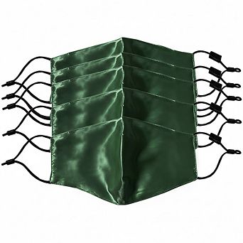 100% Silk Face Mask, Antimicrobial, 5 pk