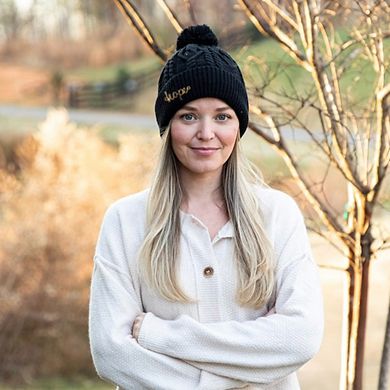 Women's Cable Knit Pom-Pom Beanie