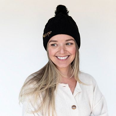 Women's Cable Knit Pom-Pom Beanie