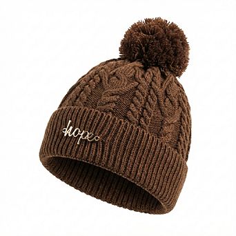 Women's Cable Knit Pom-Pom Beanie