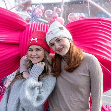 Women's Embroidered Bow Beanie