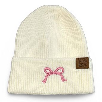 Women's Embroidered Bow Beanie