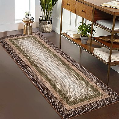 Washable Low Pile Runner - Non-Slip, Stain & Shed Resistant Rug for Hallway, Kitchen, Bath