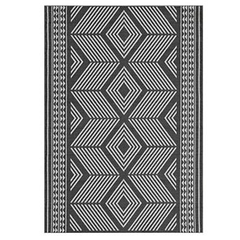 Washable Area Rugs Modern Geometric Living Room Rugs with Non-Slip Backing, Stain-Resistant Rugs