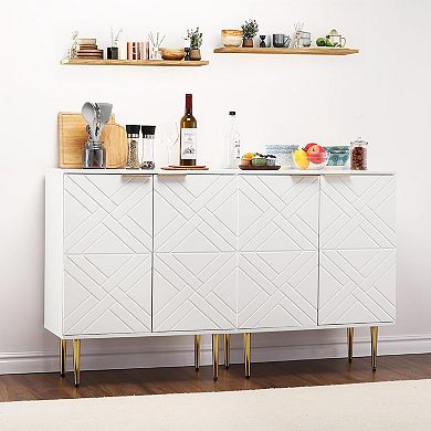 Kitchen Buffet Cabinet, 58" Sideboard Cabinet, Storage Cabinet with Doors, Modern Coffee Bar