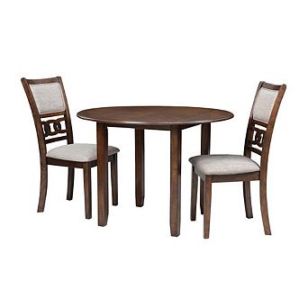 New Classic Furniture Gia 3 pc 42 Wood Round Dining Set with 2 Chairs
