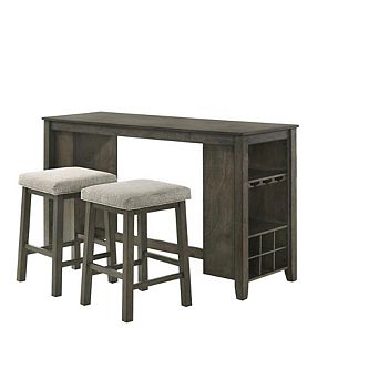 New Classic Furniture Furniture Churon Solid Wood Gathering Bar Table and 2 Stools