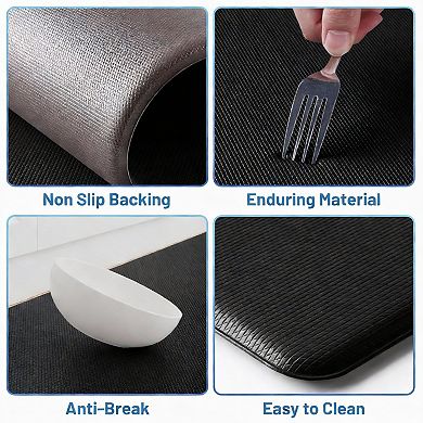 Anti-Fatigue Non-Slip Kitchen Mat 0.4" Thick 2 pc