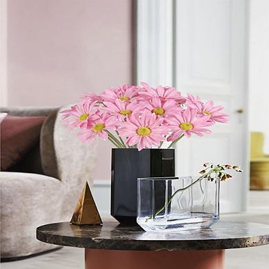 15-Pieces Faux Pink Daisies Artificial Flowers