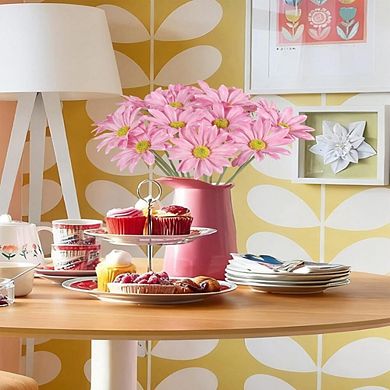 15-Pieces Faux Pink Daisies Artificial Flowers