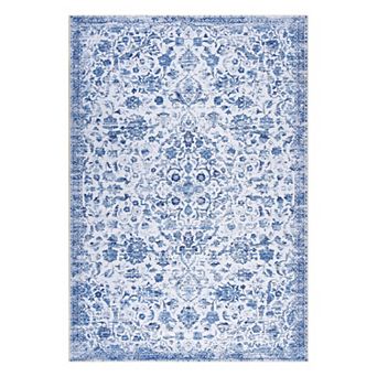 Garvee Retro Floral Area Rug Machine Washable Non Slip Low Pile Carpet for Bedroom Hallway Kitchen
