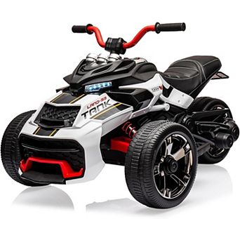 12V Kids Ride On ATV, Motorcycle, 3 Wheeler Electric Vehicle for Kids 3-8 Toddler Battery