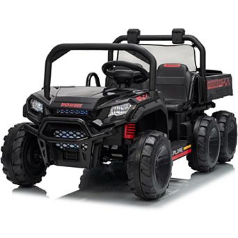 24V 4WD Electric Ride-on Dump Truck for Kids, 2-Seater with Parental Remote Control, 3 Speeds,