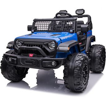 2 Seaters Kids Ride On Truck with Remote Control, 24V 9Ah 20" Large Seat + 15.5" Large Wheels,