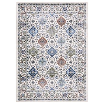 Living Room Bedroom Dining Room Area Rug Washable Non-Slip Floral Vintage Distress Print Boho Carpet