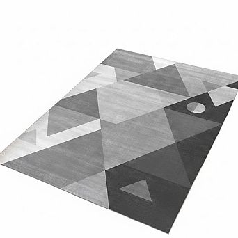 5x7 Washable Geometric Rug Soft, Non-Slip, Grey