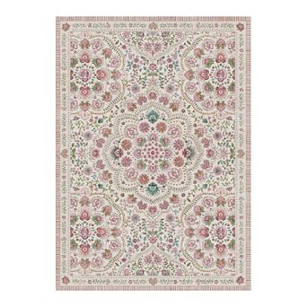 Garvee Retro Pastoral Floral Area Rug Machine Washable Non Slip Low Pile Rug for Living Room Bedroom