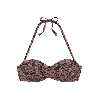 Lascana Women's Leopard Print Bandeau Bikini Top