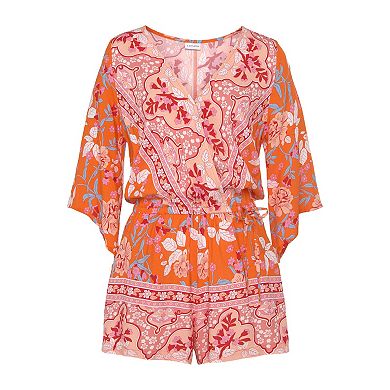 Lascana Women's Floral Wrap Look Romper