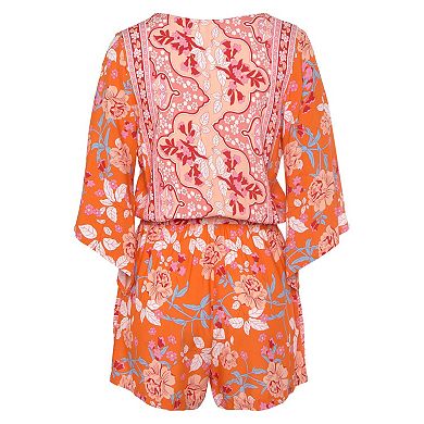 Lascana Women's Floral Wrap Look Romper