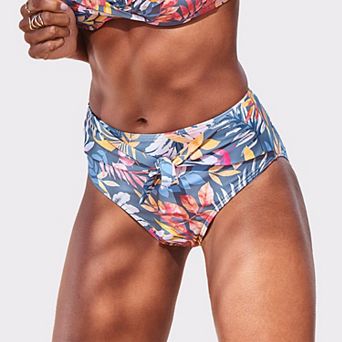 Lascana Women's High Waist Floral Bikini Bottom