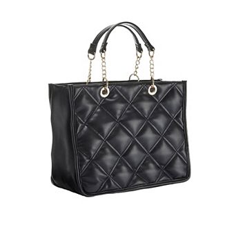 Lascana Women's Quilted Tote Handbag, Black, Size O/S