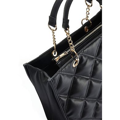 Lascana Women's Quilted Tote Handbag, Black, Size O/S