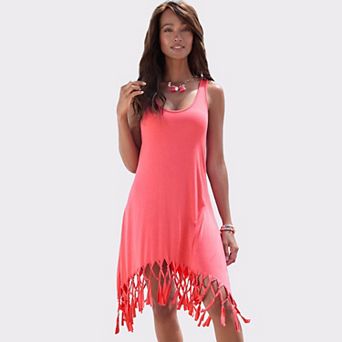 Lascana Women's Fringe Hem Beach Dress