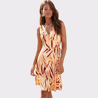 Lascana Women's Printed Wrap Look Dress