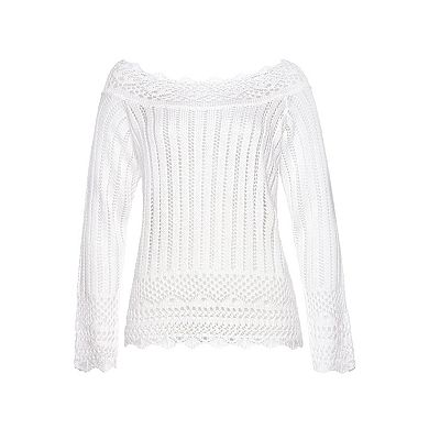 Lascana Women's Crochet Detail Sweater