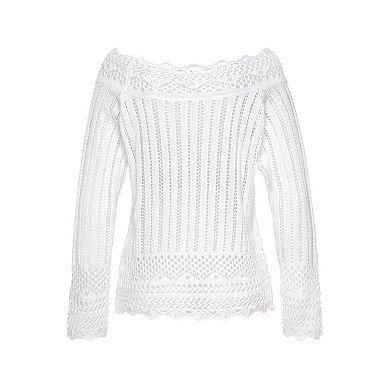 Lascana Women's Crochet Detail Sweater