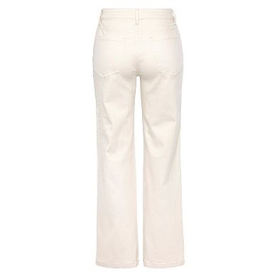 Lascana Women's Embroidered Straight Leg Jeans