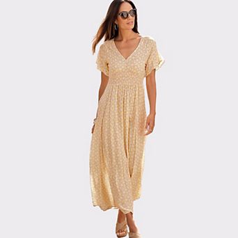 Lascana Women's Floral V-Neck Dress