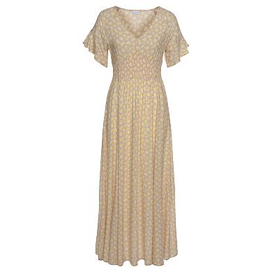 Lascana Women's Floral V-Neck Dress