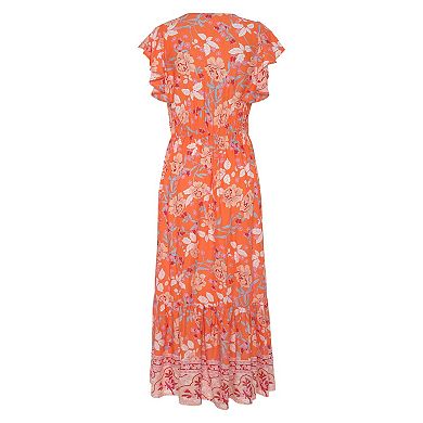 Lascana Women's Floral V-Neck Maxi Dress