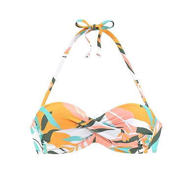 Lascana Women's Mix Print Bandeau Bikini Top