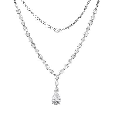 JS Jessica Simpson Crystal Drop Pendant Necklace