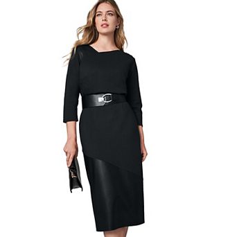 Jessica London Women's Plus Size Mixed Media Midi Skirt