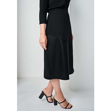 Jessica London Women's Plus Size Mixed Media Midi Skirt