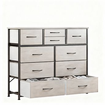 10-Drawer Fabric Storage Dresser with Small Deep Drawers