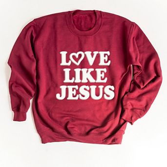 Love Like Jesus Heart Bold Puff - Women's Graphic Sweatshirt