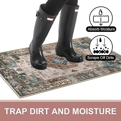 20x32 Washable Non-Slip Indoor Doormat Retro Distressed Entryway Rug