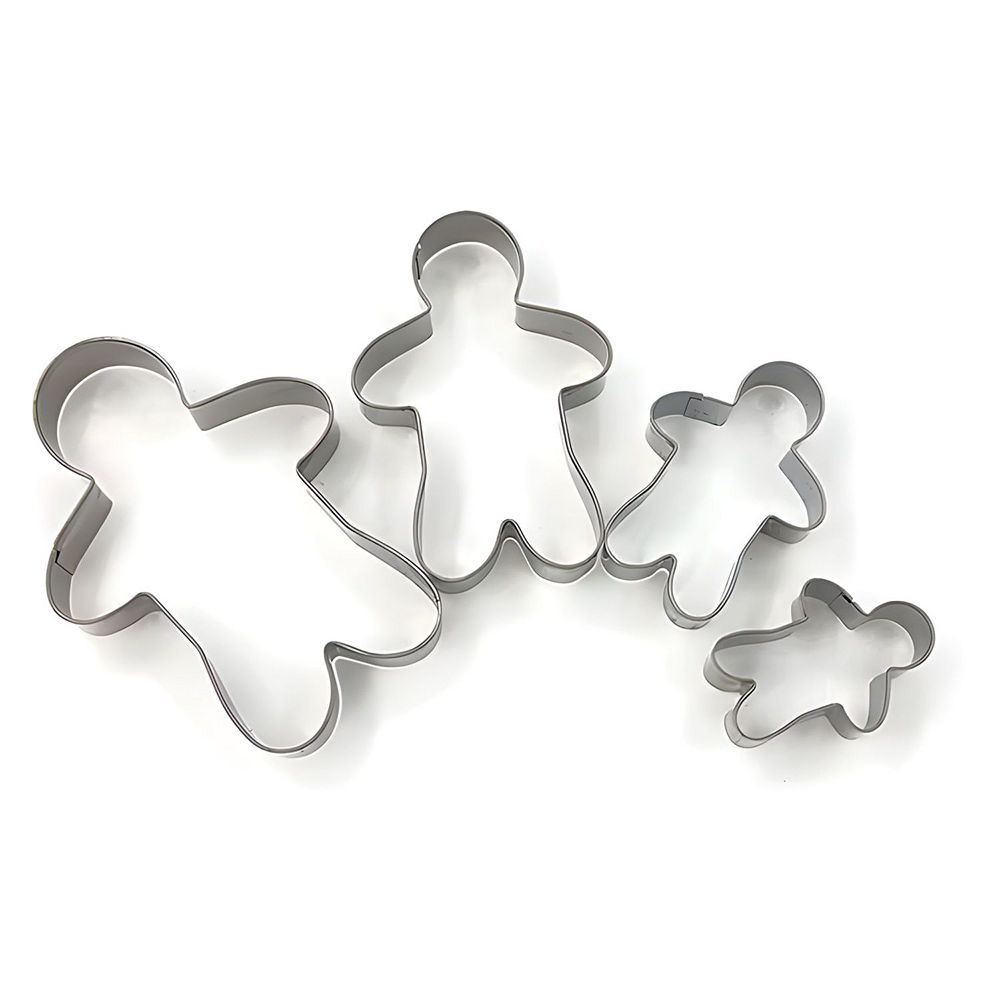 Stainless Steel Gingerbread Man Cookie Cutter 4 Pcs